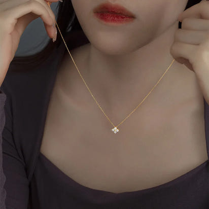925 Zircon Sterling Silver Four Leaf Clove Necklace™