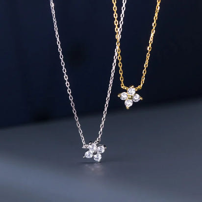 925 Zircon Sterling Silver Four Leaf Clove Necklace™