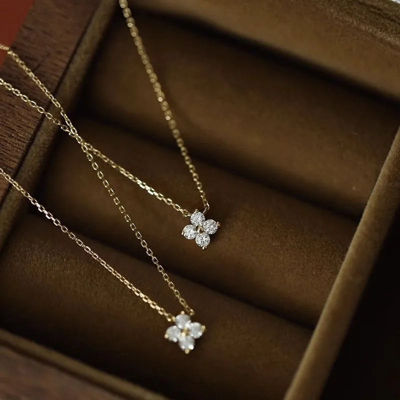 925 Zircon Sterling Silver Four Leaf Clove Necklace™