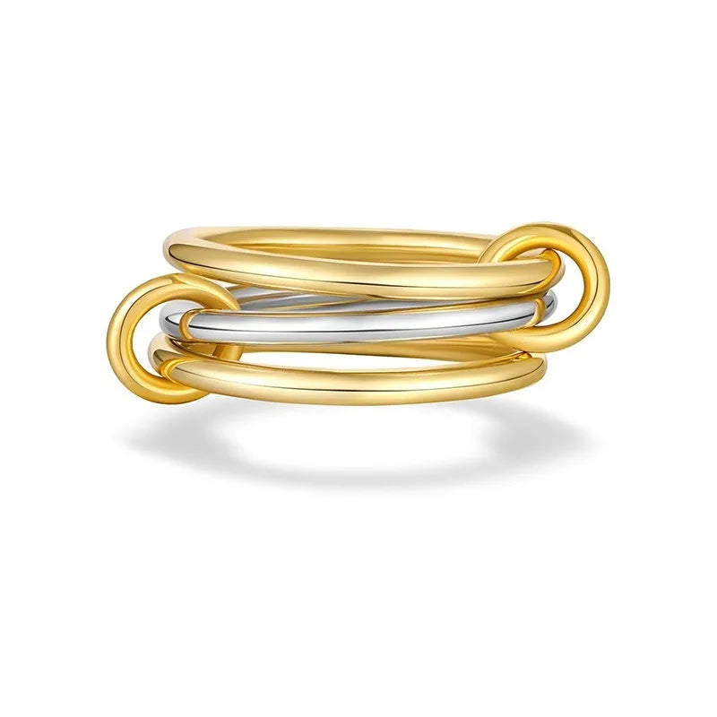 Stainless Steel Gold Plated Elegant Layered Gold Loop Ring™